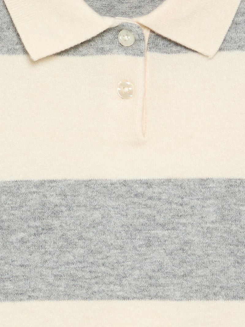 Jersey cálido con cuello polo Gris - Kiabi