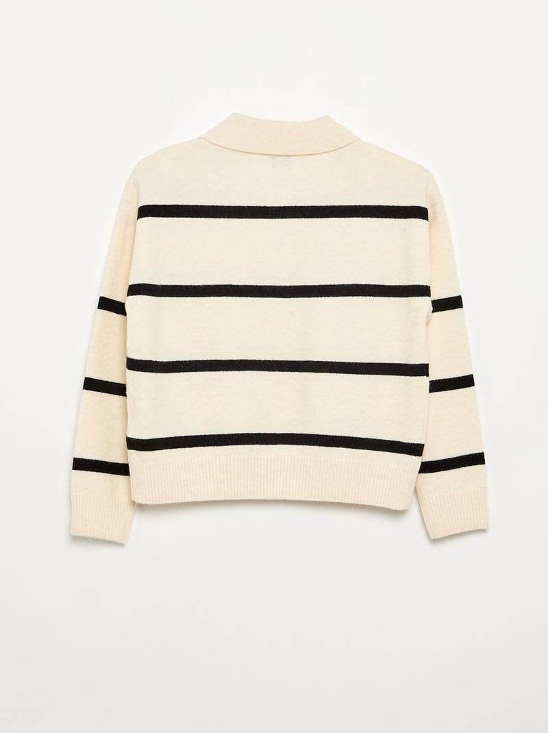 Jersey cálido con cuello polo Negro - Kiabi