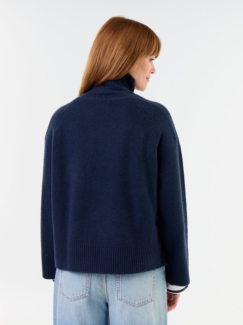 Jersey cálido de cuello alto Azul - Kiabi