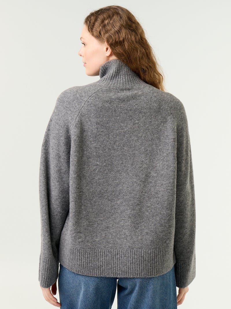 Jersey cálido de cuello alto Gris - Kiabi