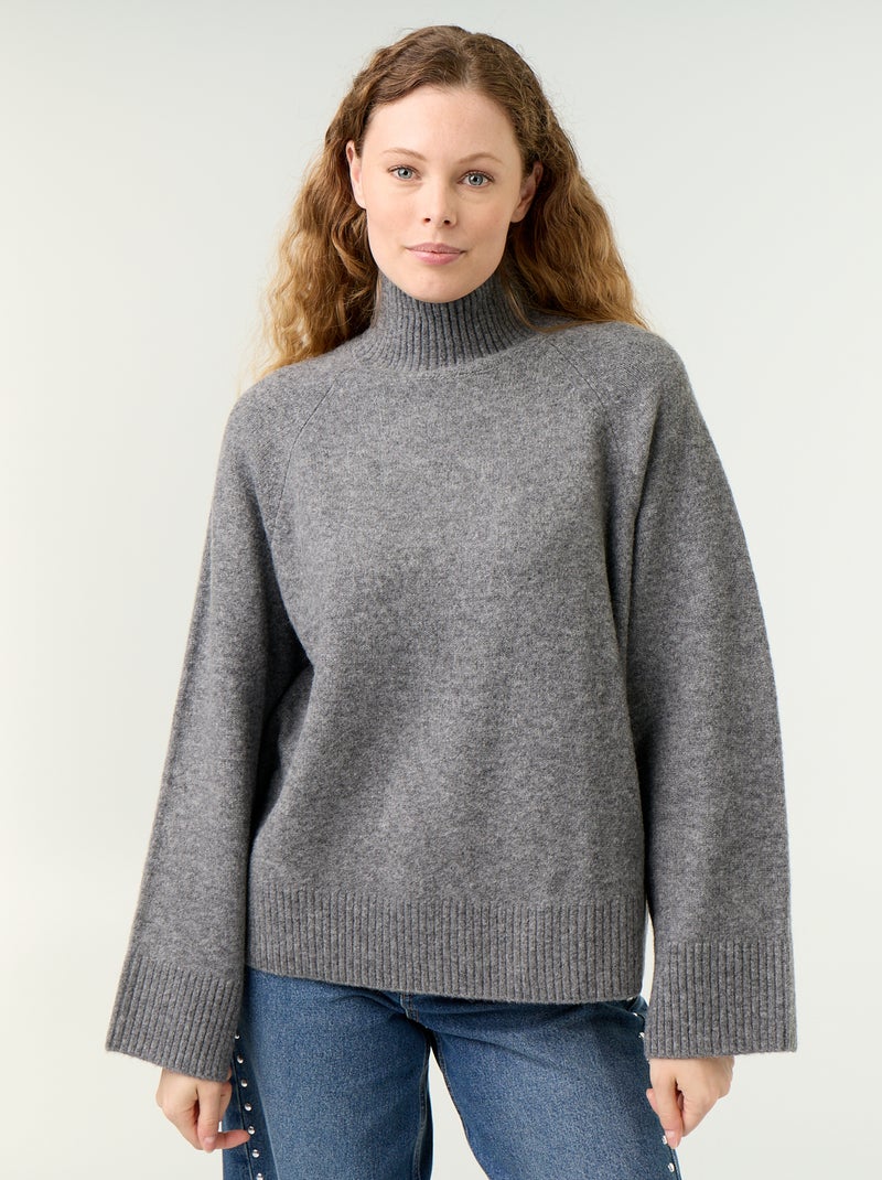 Jersey cálido de cuello alto Gris - Kiabi