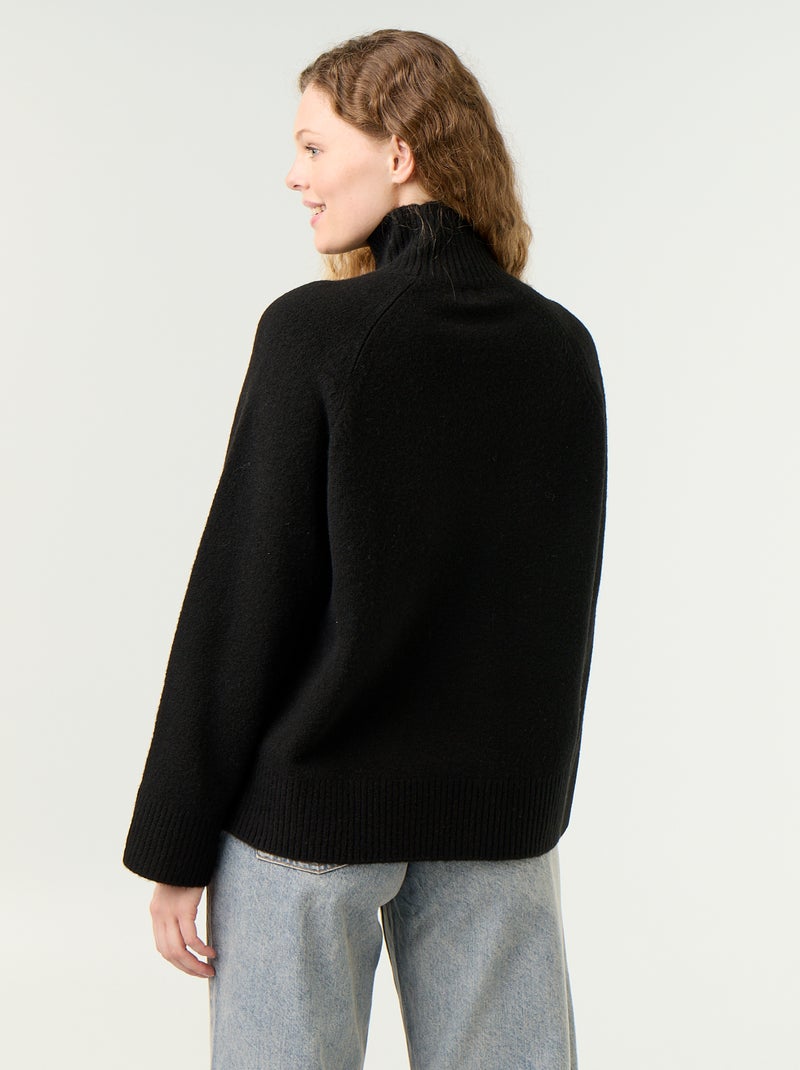 Jersey cálido de cuello alto Negro - Kiabi