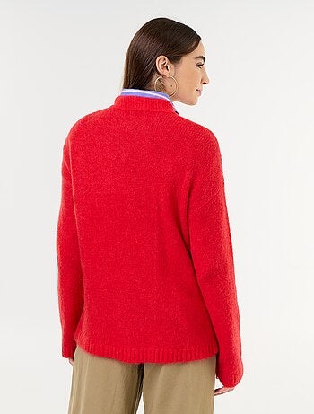 Jersey cálido de mohair de cuello redondo