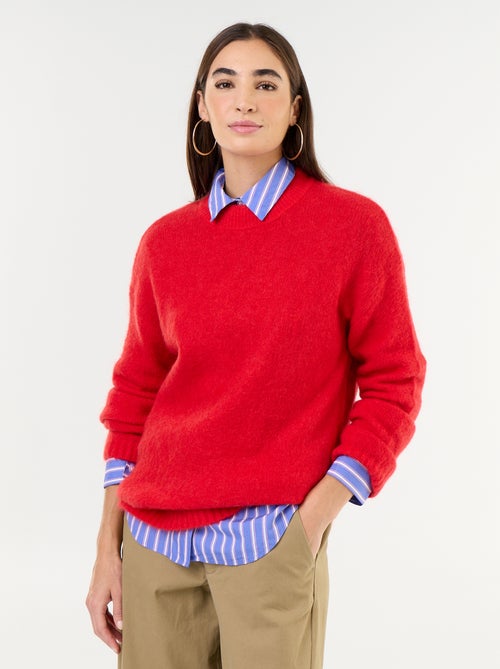 Jersey cálido de mohair de cuello redondo - Kiabi