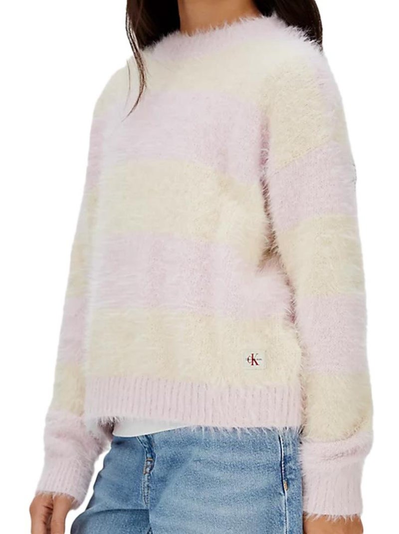 Jersey Calvin Klein Jeans de Rayas para Niña Rosa - Kiabi