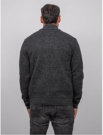 Jersey camionero con cremallera y piezas de antelina lotiron