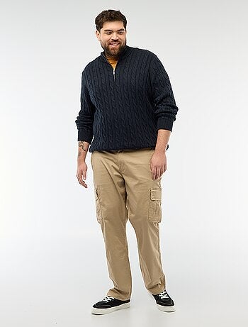 Jersey camionero con cremallera y trenzado