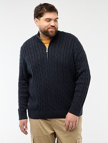 Jersey camionero con cremallera y trenzado