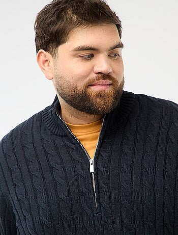 Jersey camionero con cremallera y trenzado