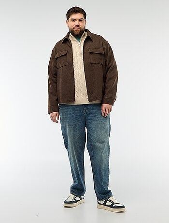 Jersey camionero con cremallera y trenzado