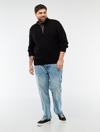 Jersey camionero con cremallera y trenzado