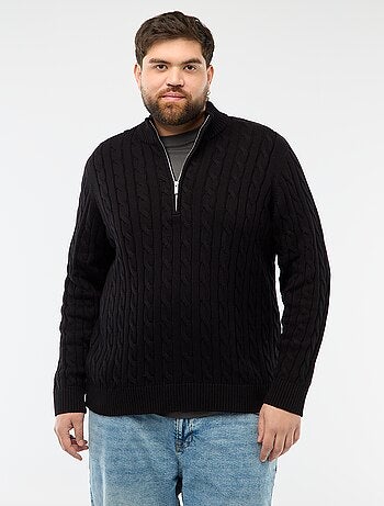 Jersey camionero con cremallera y trenzado