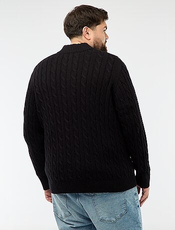 Jersey camionero con cremallera y trenzado