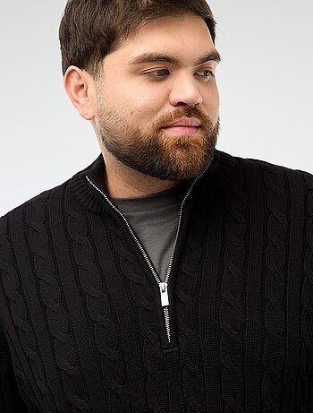 Jersey camionero con cremallera y trenzado