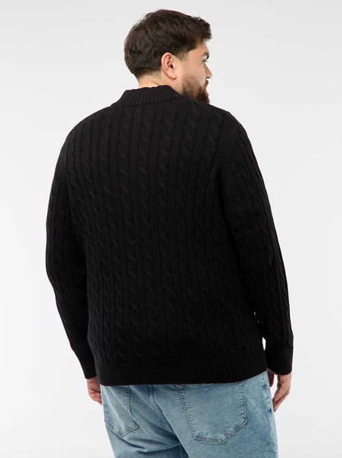 Jersey camionero con cremallera y trenzado - Kiabi