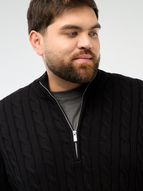 Jersey camionero con cremallera y trenzado - Kiabi