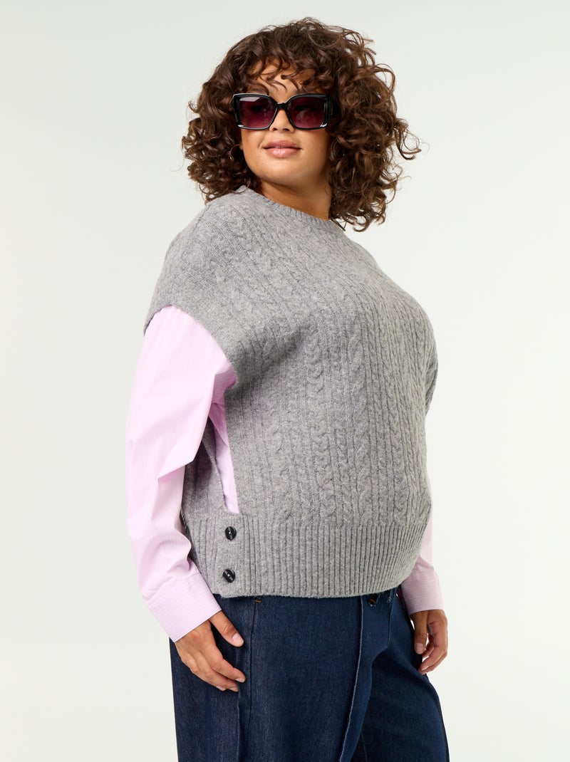 Jersey camisa 2 en 1 Gris - Kiabi