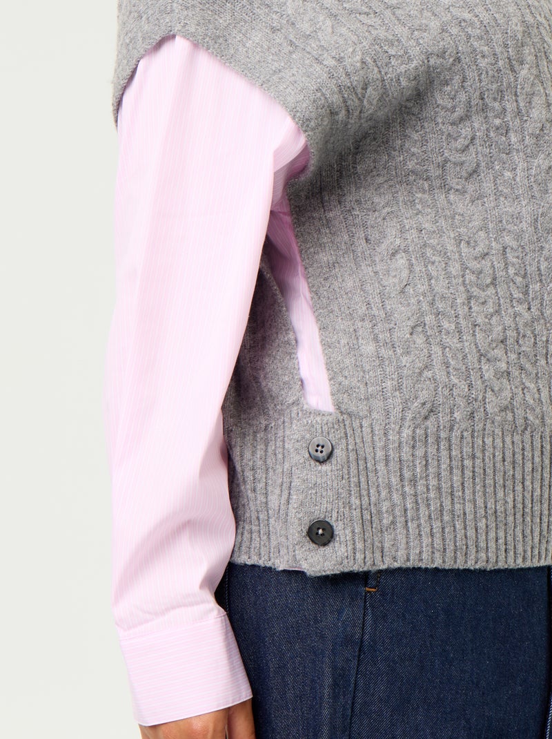 Jersey camisa 2 en 1 Gris - Kiabi
