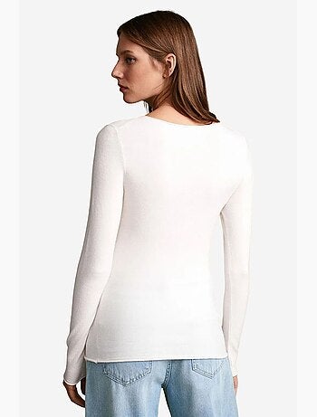 Women's jersey de canalé con escote barco slim fit dilvin