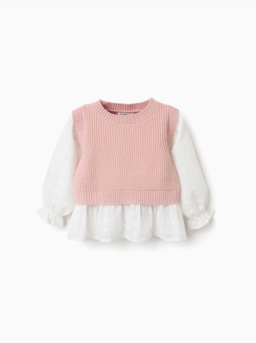 Jersey combinado de punto y algodón - Kiabi