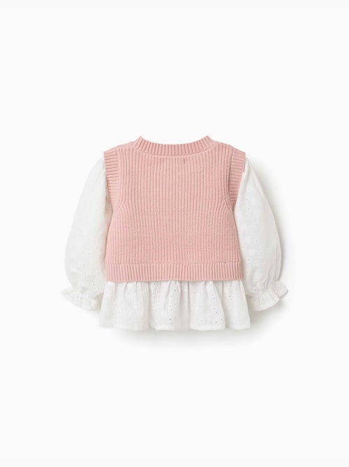 Jersey combinado de punto y algodón - Kiabi