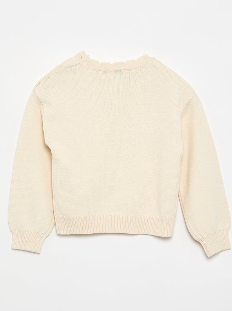 Jersey con abertura abotonada en el hombro Blanco - Kiabi
