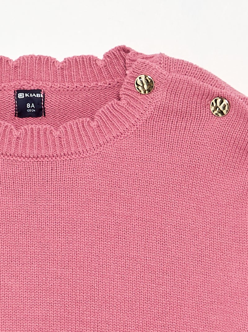Jersey con abertura abotonada en el hombro Rosa - Kiabi
