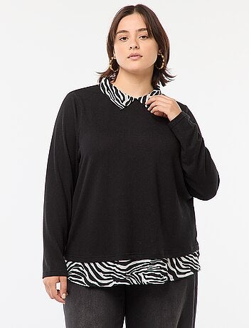 Jersey con blusa efecto 2 en 1 'Only Carmakoma'