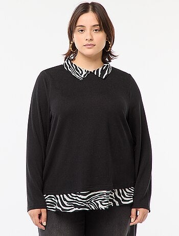 Jersey con blusa efecto 2 en 1 'Only Carmakoma'