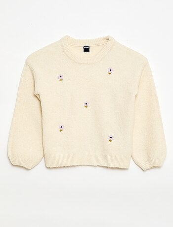 Jersey con bordados de flores