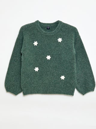 Jersey con bordados de flores