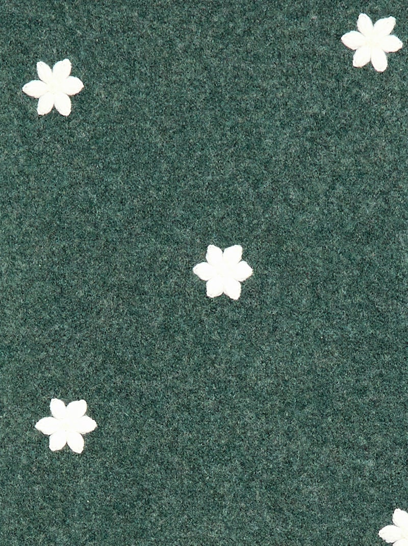 Jersey con bordados de flores Verde - Kiabi