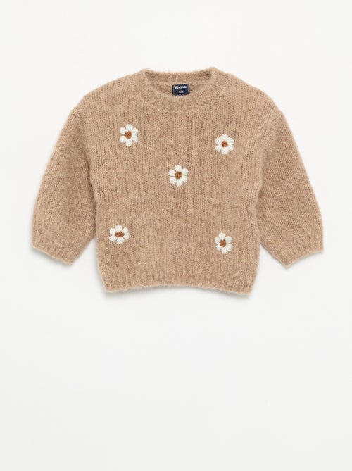 Jersey con bordados de 'margaritas' - Kiabi