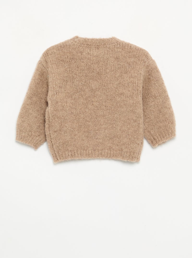 Jersey con bordados de 'margaritas' Beige - Kiabi