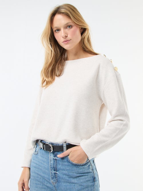 Jersey con botones decorativos dorados en el hombro - Kiabi