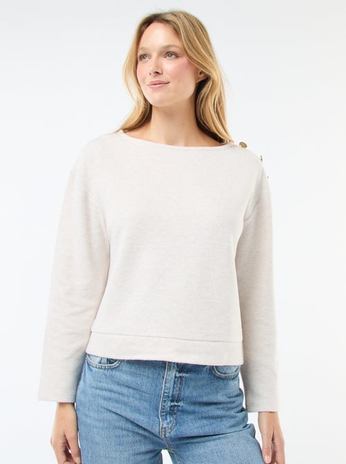 Jersey con botones decorativos dorados en el hombro - Kiabi