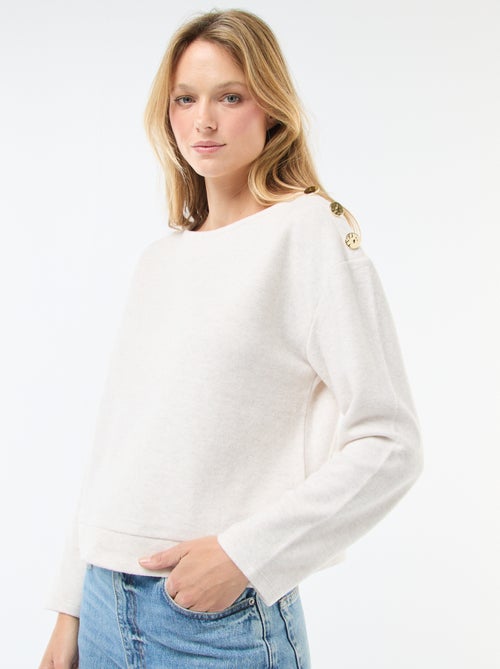 Jersey con botones decorativos dorados en el hombro - Kiabi