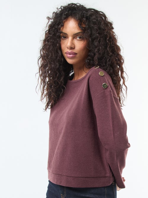 Jersey con botones decorativos dorados en el hombro - Kiabi