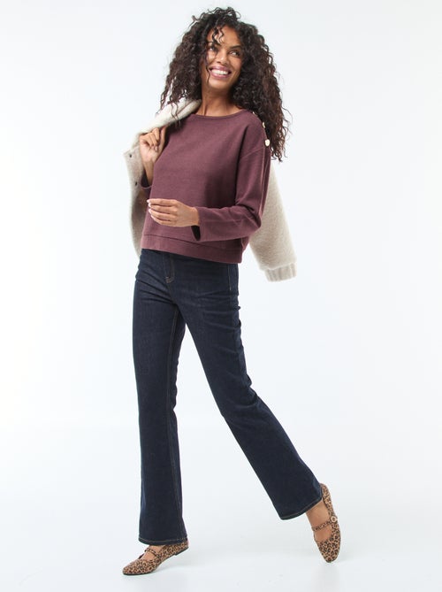 Jersey con botones decorativos dorados en el hombro - Kiabi