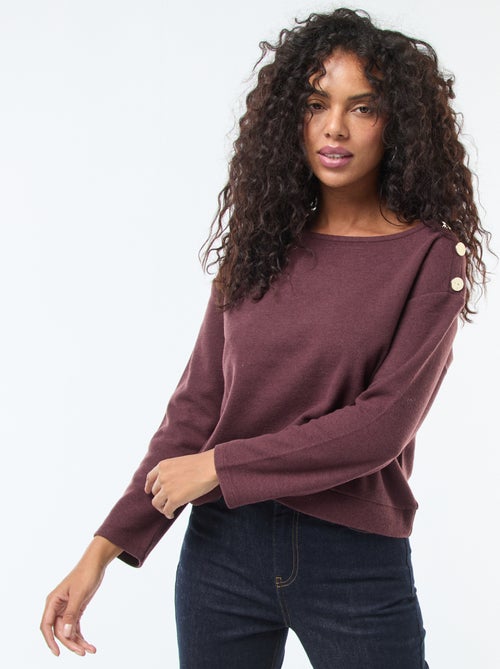 Jersey con botones decorativos dorados en el hombro - Kiabi