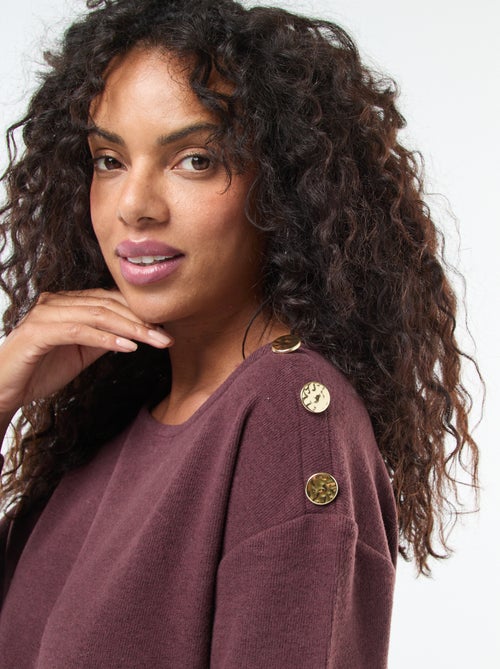 Jersey con botones decorativos dorados en el hombro - Kiabi