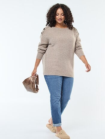 Jersey con botones decorativos en el hombro