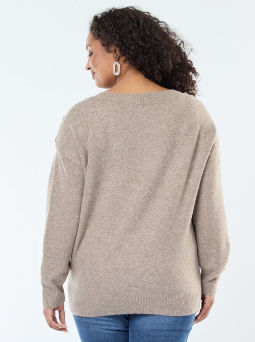 Jersey con botones decorativos en el hombro - Kiabi