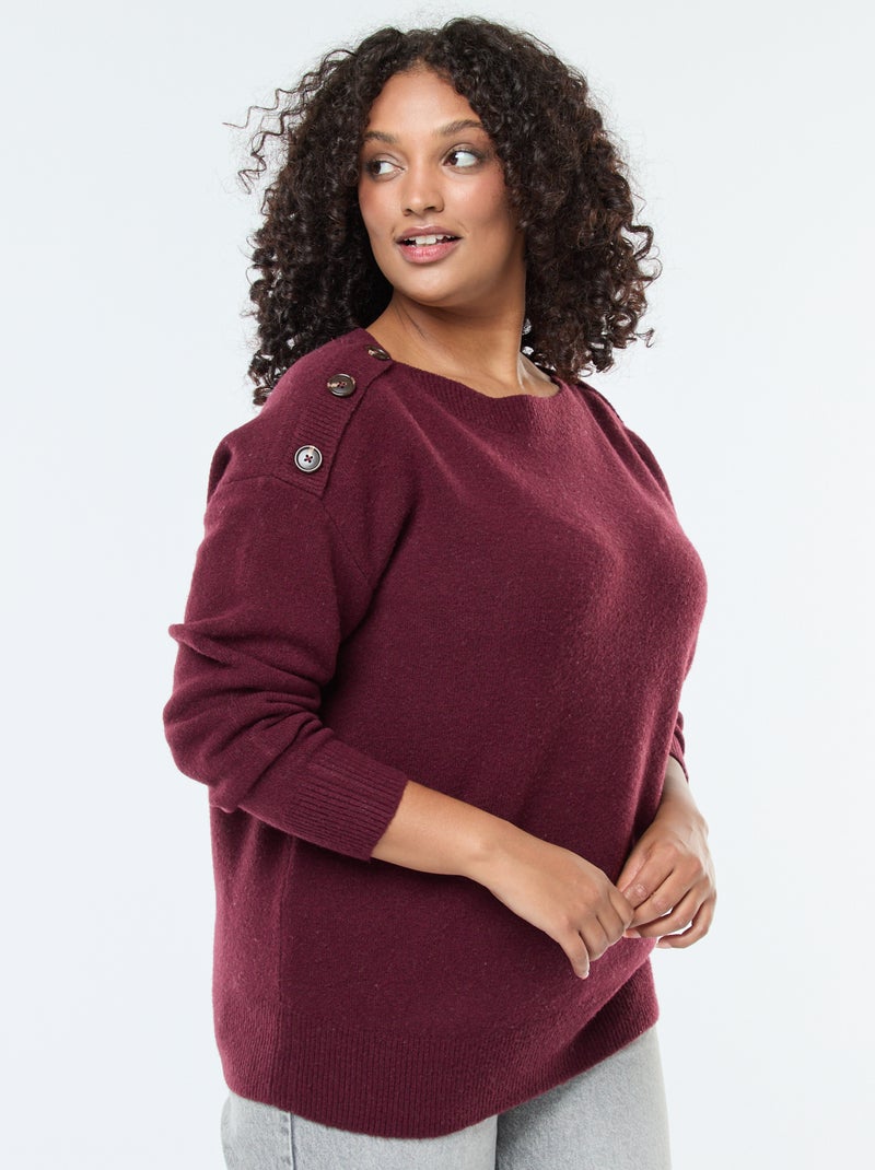 Jersey con botones decorativos en el hombro Rojo - Kiabi