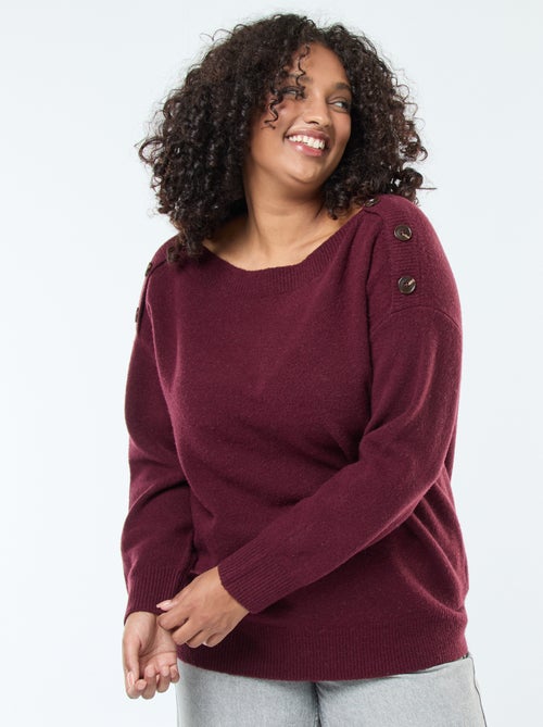 Jersey con botones decorativos en el hombro - Kiabi