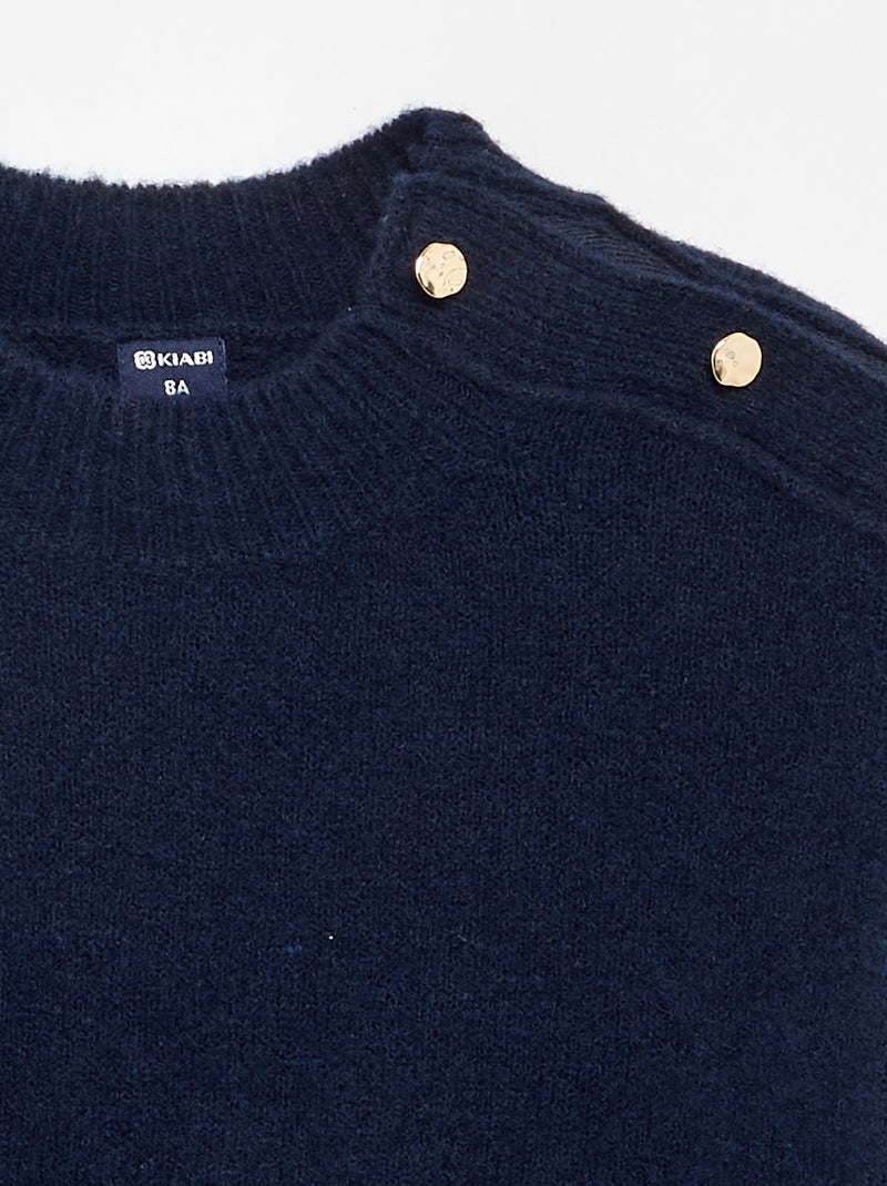 Jersey con botones imantados en el hombro Azul marino - Kiabi