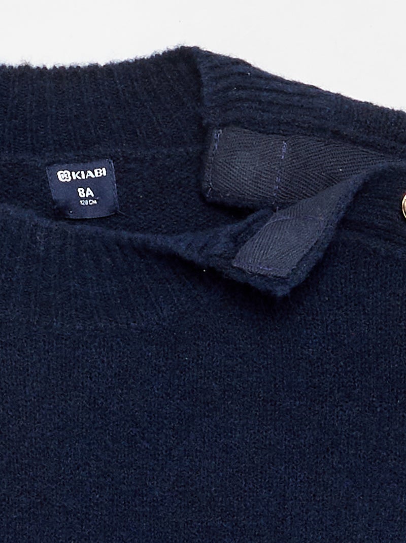 Jersey con botones imantados en el hombro Azul marino - Kiabi