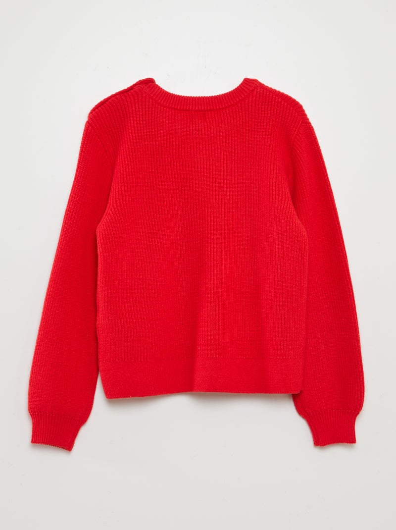 Jersey con botones marineros ROJO - Kiabi