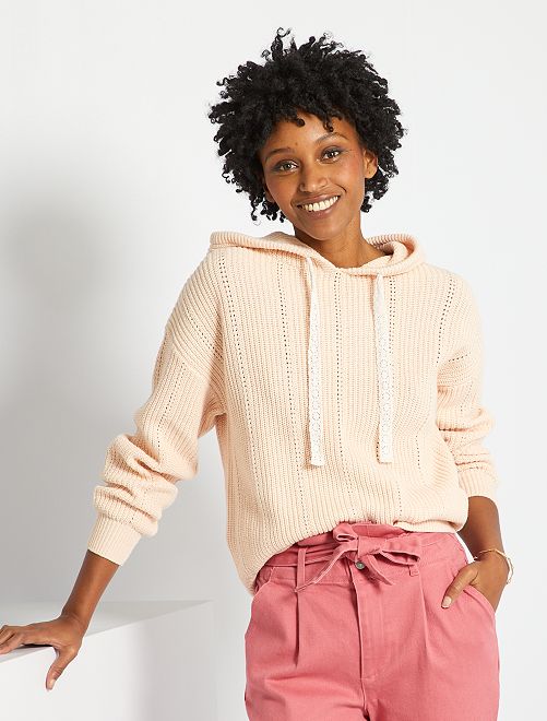 Jersey con capucha - BEIGE - Kiabi - 18.00€