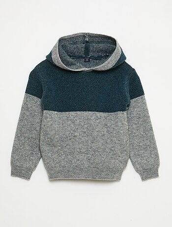 Sudadera con capucha color block